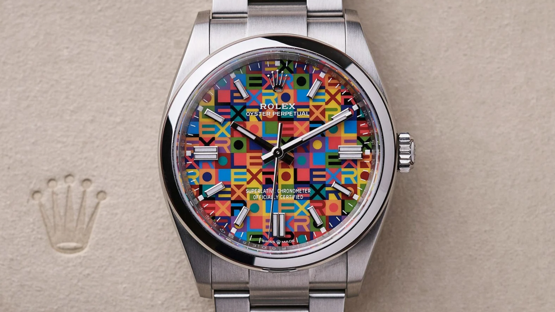 Fake Rolex Oyster Perpetual with “Jubilee” Color Dial
